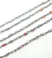 Multi Spinal Faceted Roundel Wire Wrapped Chain